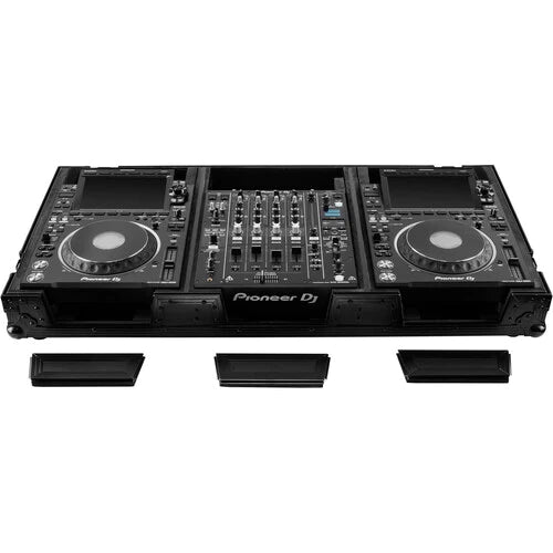 Odyssey FZ12CDJWXD2BL Case DJ Gear - Odyssey Extra-Deep Coffin Flight Case for 12" DJ Mixer and Two Large-Format Media Players - All Black
