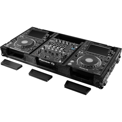 Odyssey FZ12CDJWXD2BL Case DJ Gear - Odyssey Extra-Deep Coffin Flight Case for 12" DJ Mixer and Two Large-Format Media Players - All Black