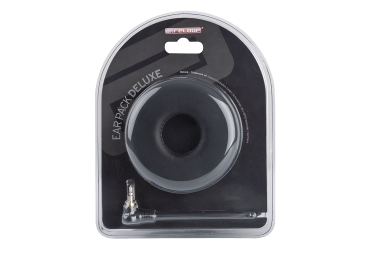 RELOOP EARPACK-WIRE-BLACK - curled black cord + pair of black ear cups f/ RHP-10