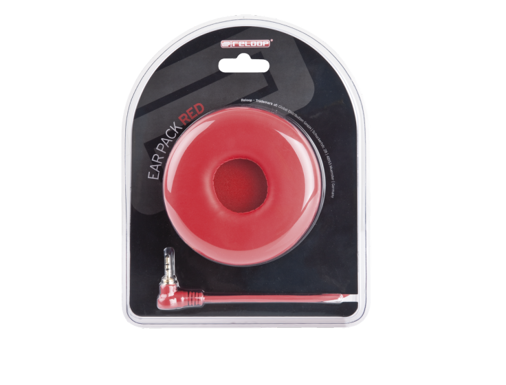 RELOOP EARPACK-WIRE-RED - curled red cord + pair of red ear cups f/ RHP-10