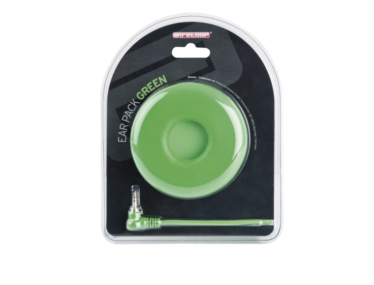 RELOOP EARPACK-WIRE-GREEN - curled green cord + pair of green ear cups f/ RHP-10