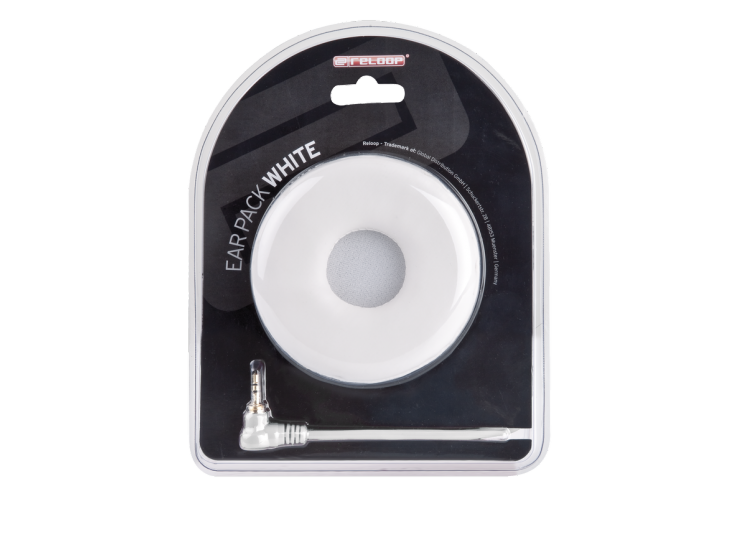RELOOP EARPACK-WIRE- curled white cord + pair of white ear cups f/ RHP-10