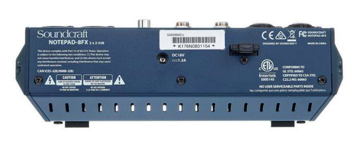 SOUNDCRAFT NOTEPAD-8FX - 8 channels multi-FX with USB