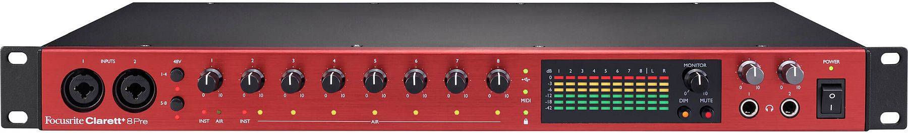 FOCUSRITE CLARETT+8PRE - POWERFUL STUDIO-GRADE 18-IN / 20-OUT AUDIO INTERFACE