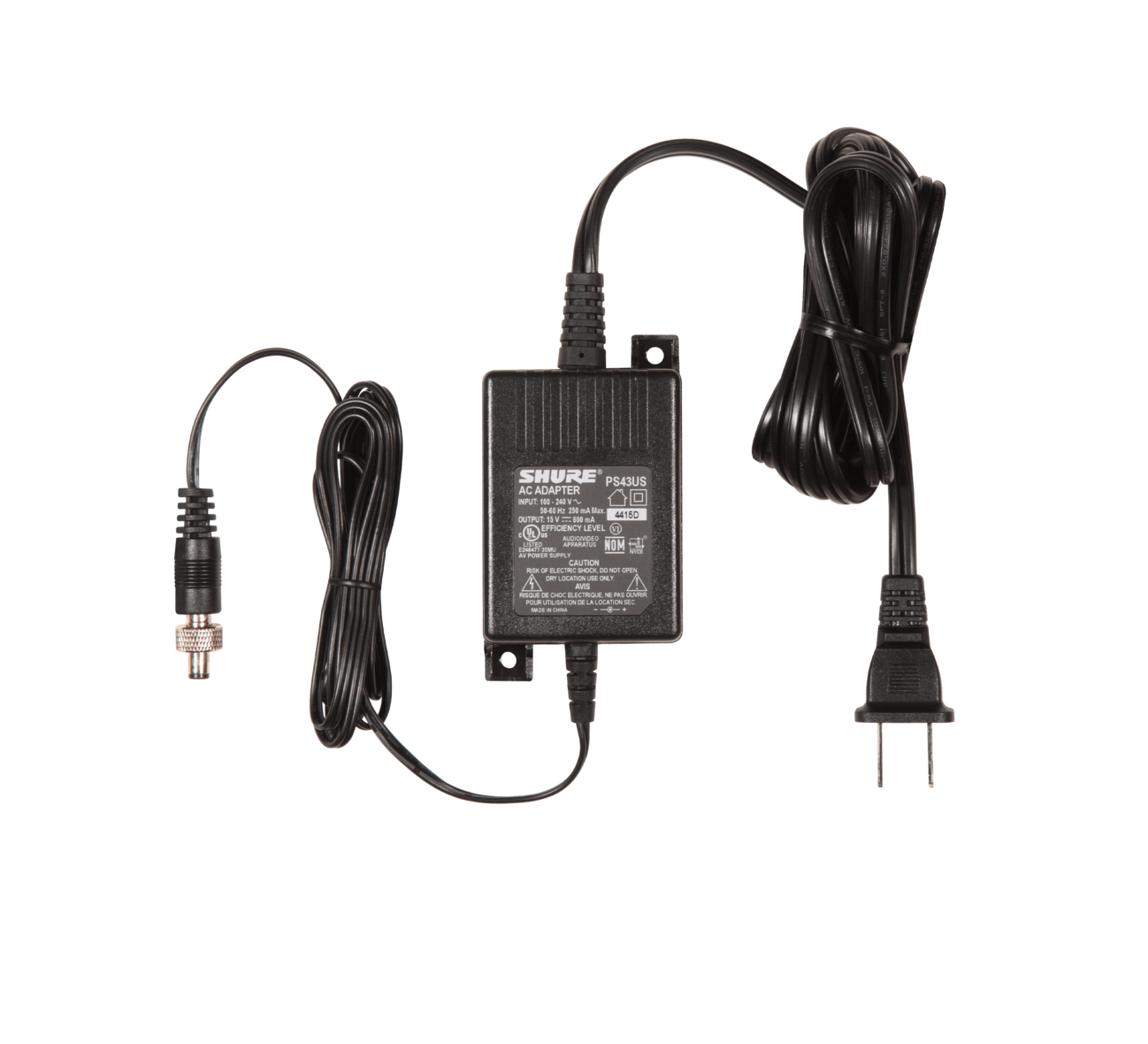 SHURE PS43US 15V DC in-line power supply for receivers.