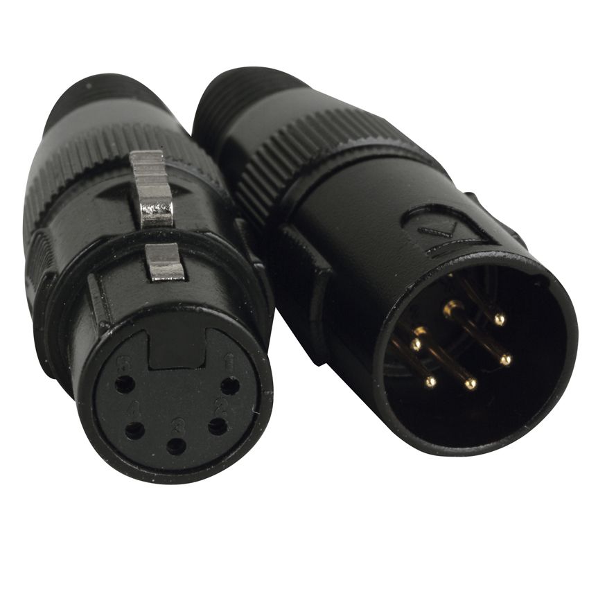 ACCU CABLE ACXLR5PSET - Packaged 5 Pin XLRF/XLRM Set with Gold Pins