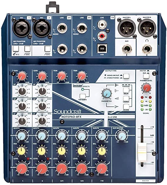 SOUNDCRAFT NOTEPAD-8FX - 8 channels multi-FX with USB