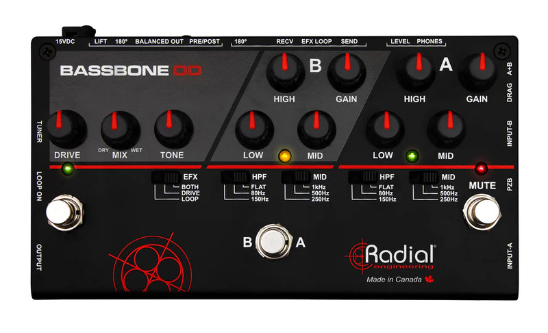 Radial Bassbone OD - Radial Engineering BASSBONE OD Bass Guitar Preamp