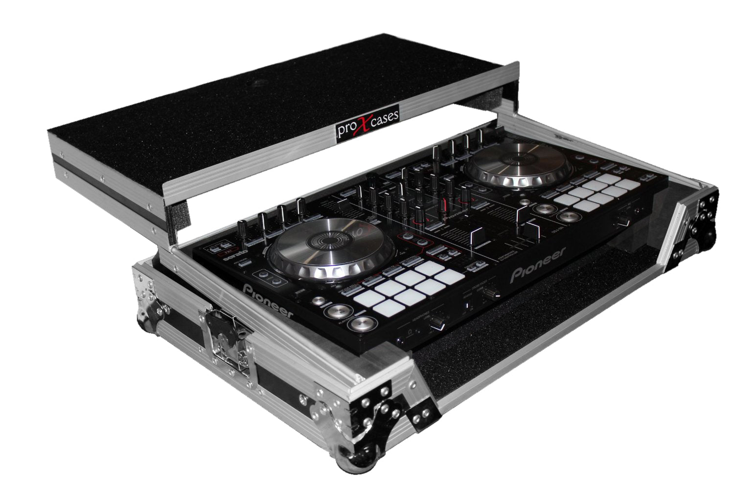PROX-XS-DDJRR LT - Flight Case For Pioneer DDJ-RR & DDJ-SR2 W-Sliding Laptop Shelf