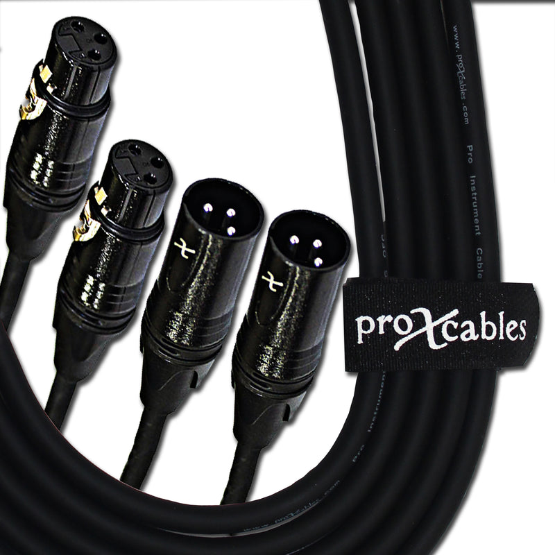 PROX-XC-DXLR03 Cable - 3 Ft. Balanced Dual XLR3-M to Dual XLR3-F High Performance Audio Cable