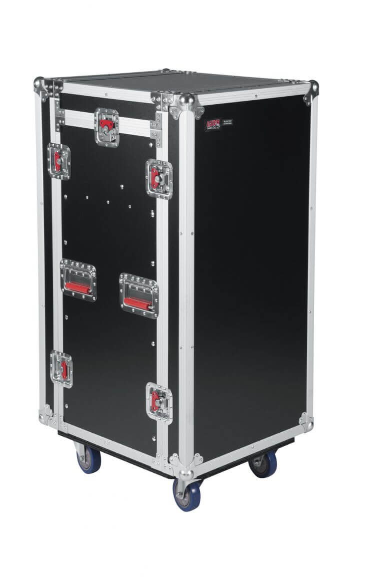 GATOR G-TOUR 10x16 PU Same as above with 16U front & rear - Gator G-TOUR 10X16 PU Pop-Up Console Rack Case - 10 Space Top & 16 Space Front & Rear Rackable Audio Equipment