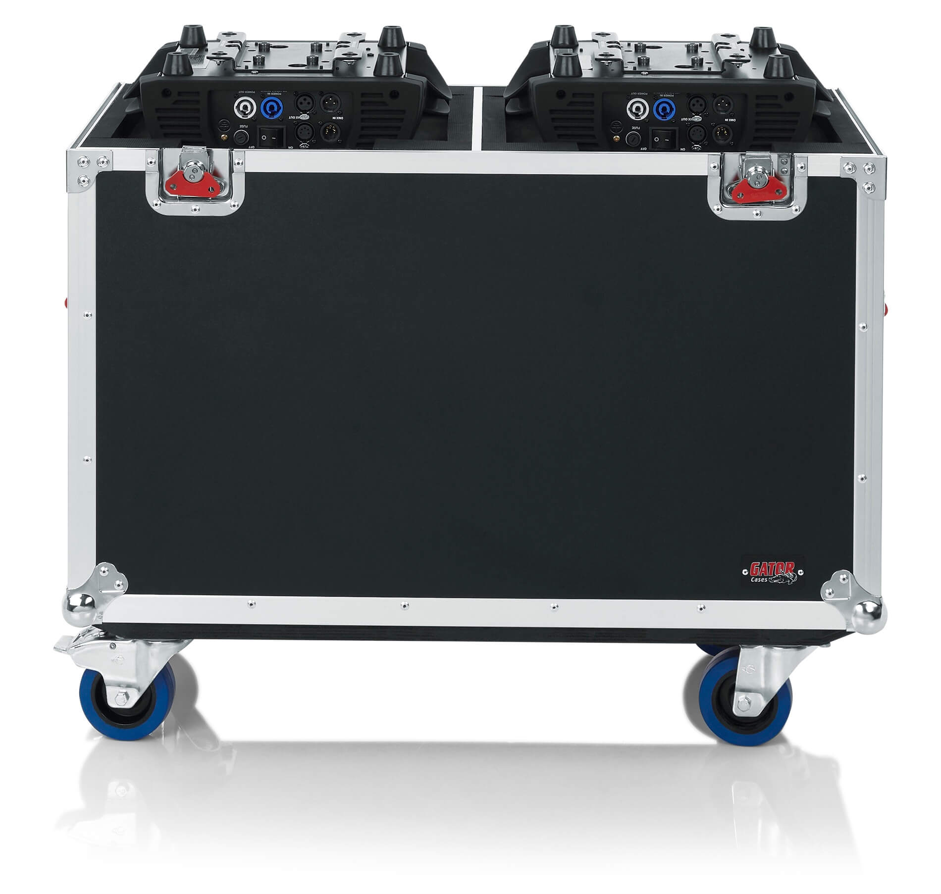 GATOR GTOURMH250 G-TOUR case that holds 250 sized moving head lights. - Flight Case For Two 250-Style Moving Head Lights