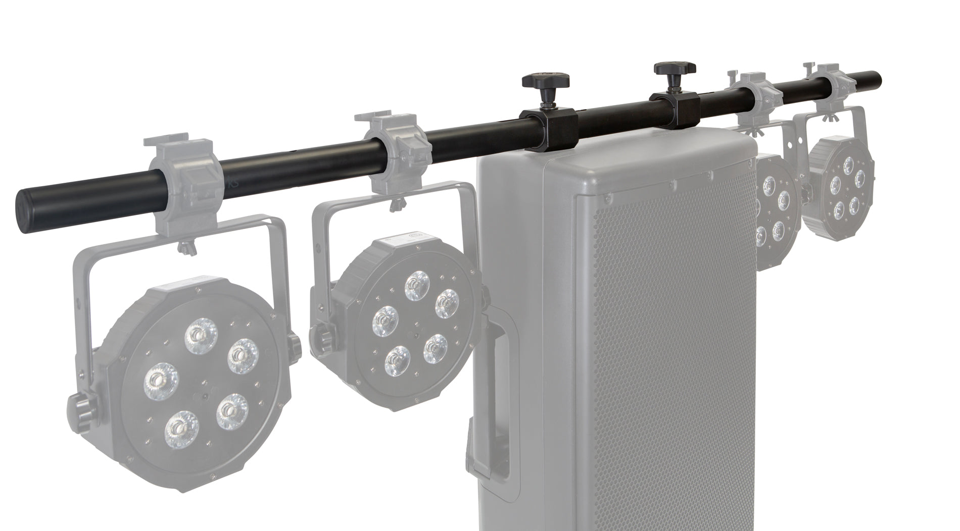 GATOR GFW-LIGHTSPKFLYMT Lighting Crossbar to Mount Speakers w/ Fly Points - Gator GFW-LIGHTSPKFLYMT Light Bar w/ Fly-Point Mounting to Portable PA Speaker