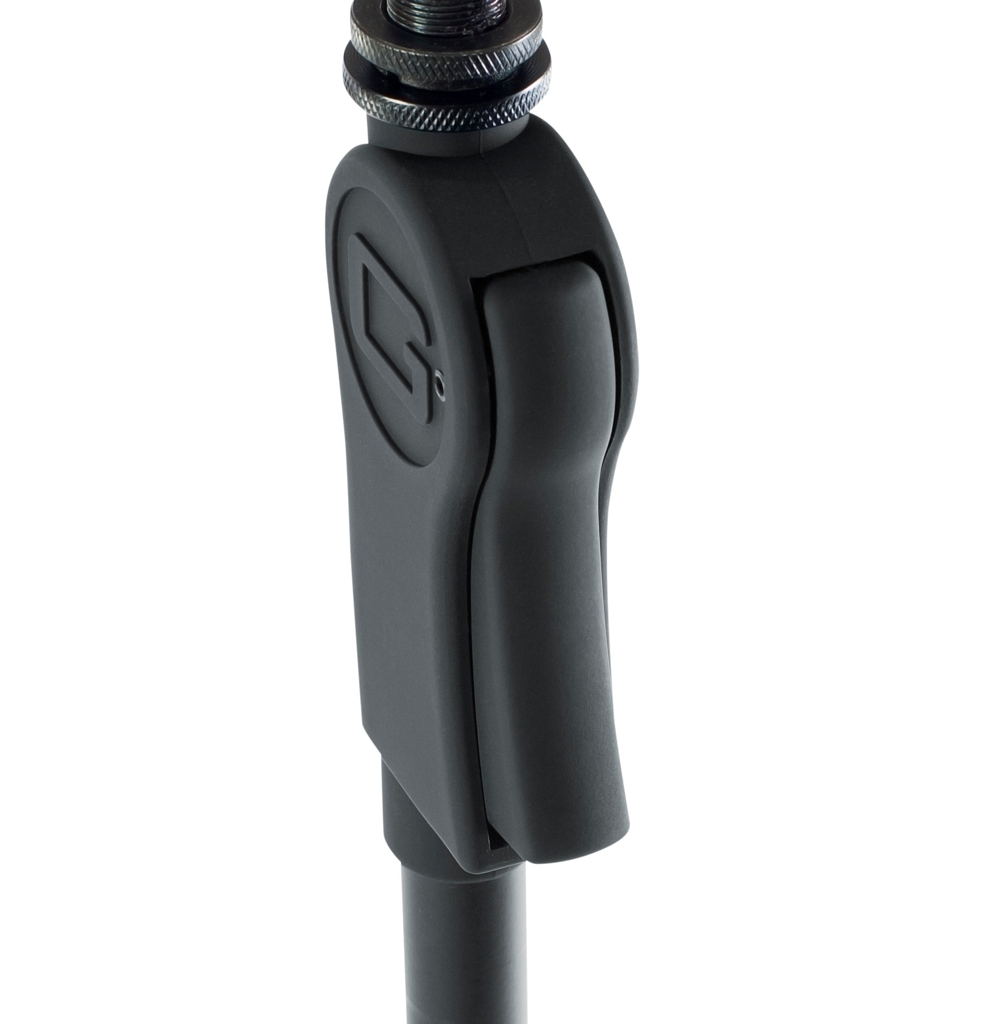GATOR GFW-MIC-1001 Deluxe 10" roundbase mic stand with vibration reducing gasket & deluxe one handed clutch. Heavy duty steel construction.