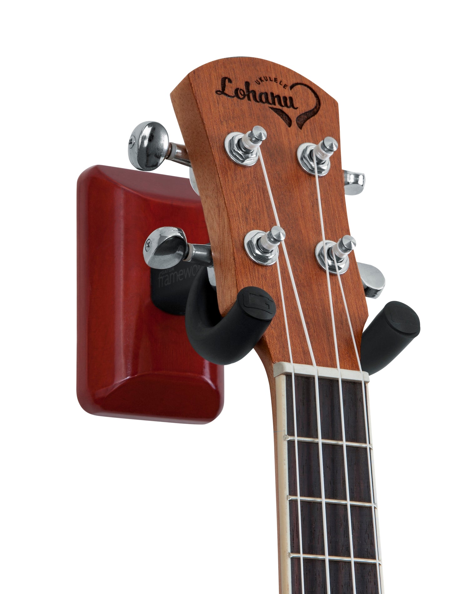 GATOR GFW-UKE-HNGRMHG Wall Mounted Ukulele/Mandolin Hanger with Mohogany Mounting Plate