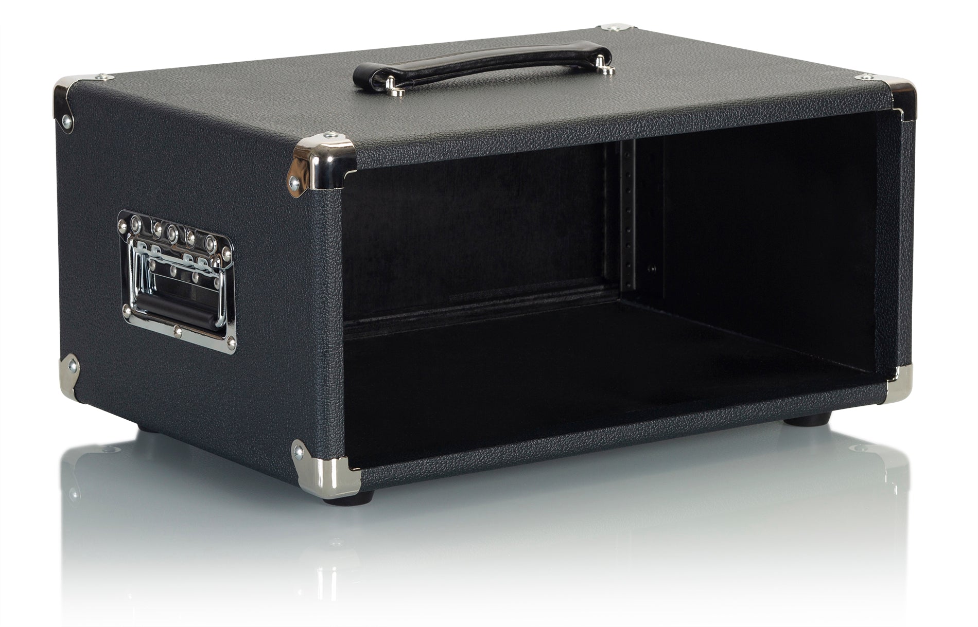 GATOR GR-RETRORACK-4BK 4U Vintage Amplifier Style, Black. - Vintage Amp Vibe Rack Case – 4U Black