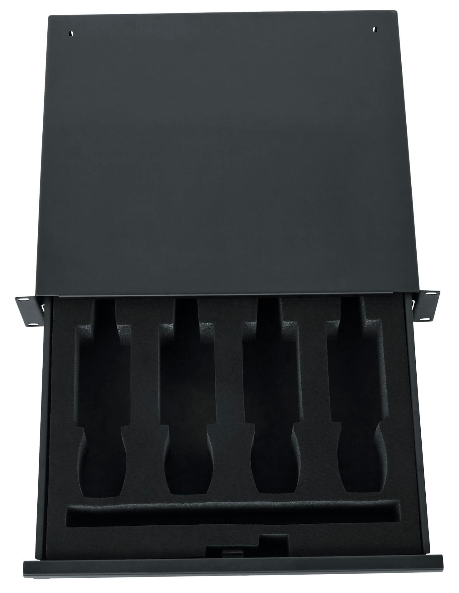 GATOR GRW-DRWWRLSS • 2U Lockable Drawer, 14.2" Deep, insert for 4 wireless mic systems