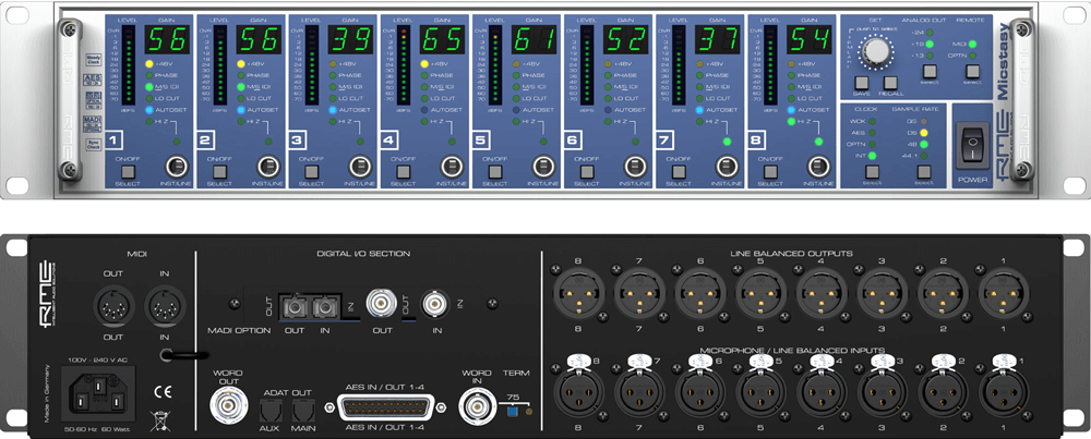 RME MICSTASY Microphone preamp 8 channels - RME Micstasy 8 Channel Microphone Preamp