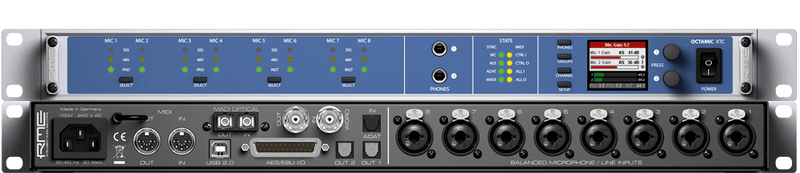 RME OCTAMIX-XTC Microphone preamp 8 channels 24 bits - RME OctaMic XTC 8-Channel Digital Mic Preamp