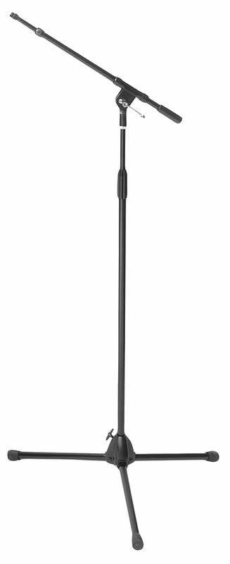 Telescoping boom microphone stand
