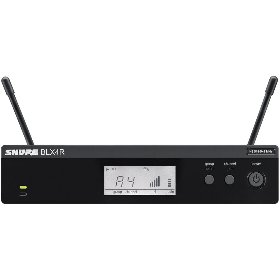 SHURE BLX4R-H9 (512-542 MGH) - B STOCK FULL WARRANTY - Wireless Diversity Receiver with PS23 & 1/4 Wave Antennas