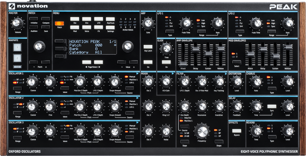 NOVATION PEAK - Eight-voice polyphonic synthesiser