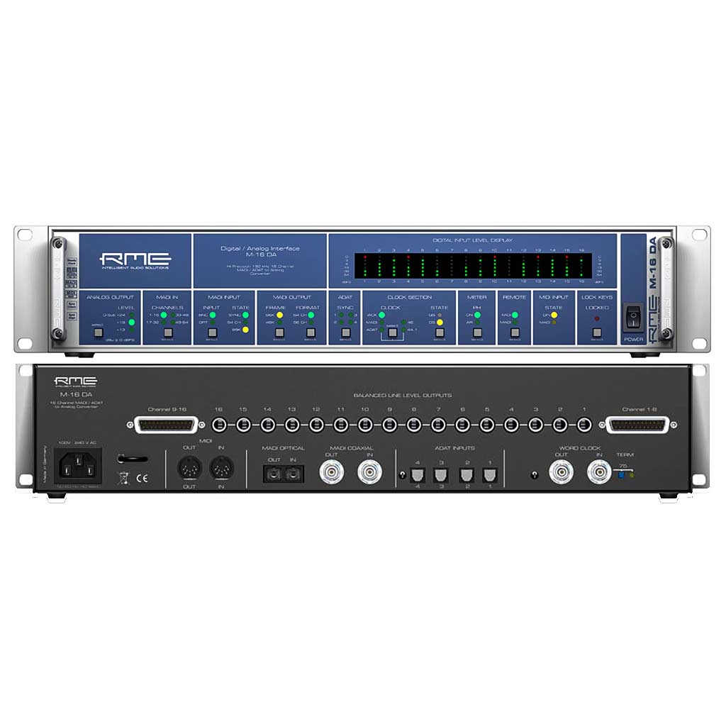 RME M-16 DA - 16-Channel, High-End MADI/ADAT to Analog Converter, 19", 2RU