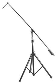 Tripod studio boom microphone stand combines tripod base