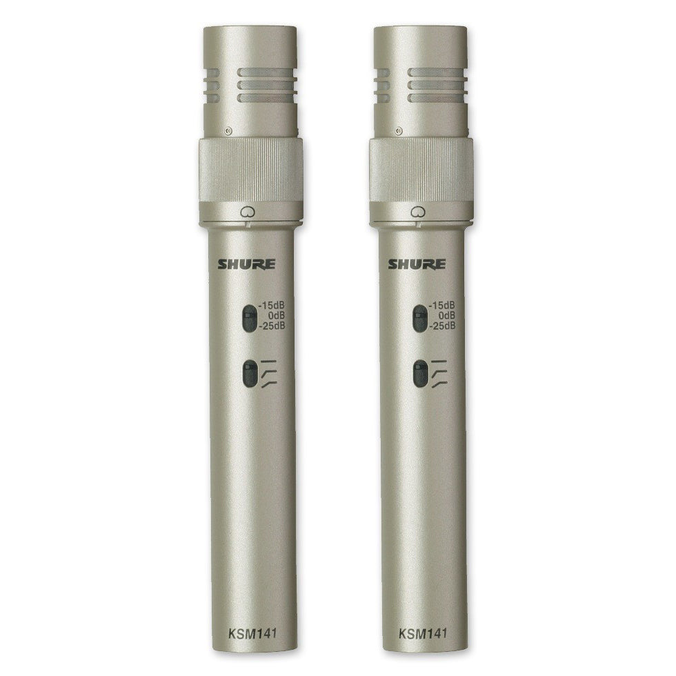 Shure KSM141/SL-STEREO - Stereo Pair of KSM141/SL with Windscreens & A27M