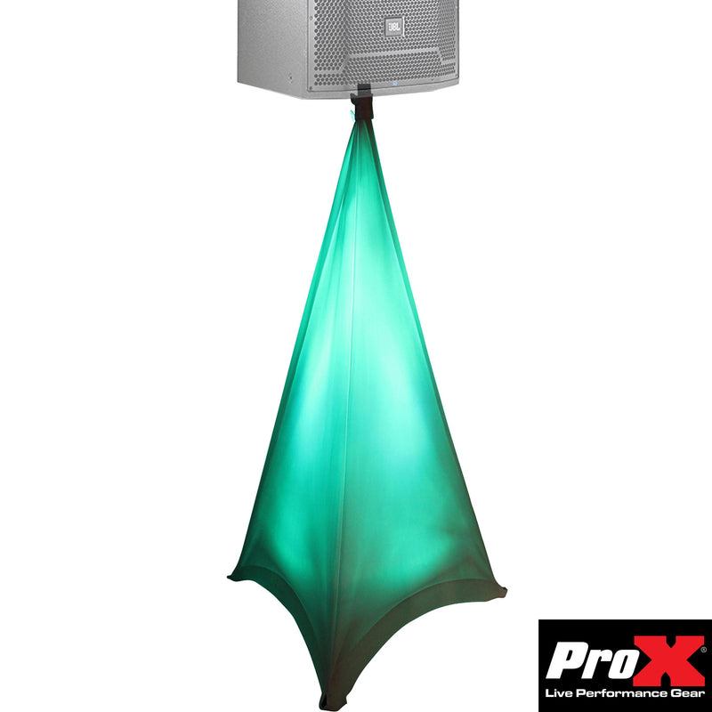 PROX-X-SP3SC-W Speaker Scrim - Lycra Cover Scrim for Speaker Tripod or Lighting Stand 3 Sided - White
