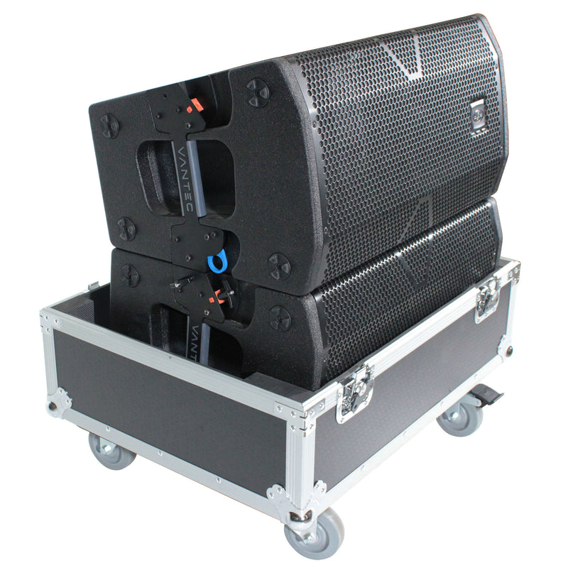 PROX-XS-282620LASPW Speaker Road Case - Universal Line Array Speaker Flight Case W-Wheels for 2 Speakers