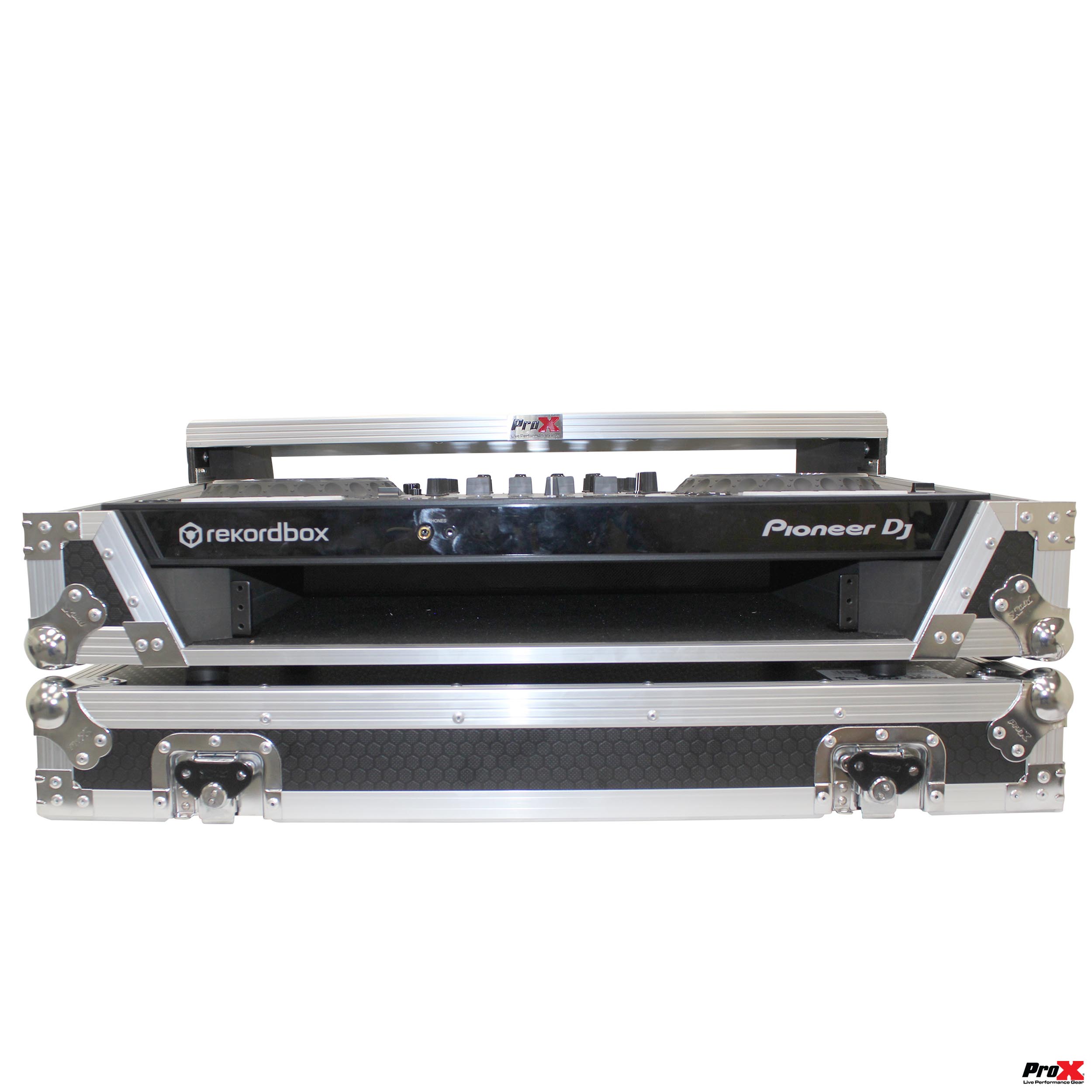 PROX-XS-DDJ1000 WLT LED - Flight Case For Pioneer DDJ-1000 / SRT, DDJ-SX3, and DDJ-FLX6 Series Digital Controllers W-LED | Sliding Laptop Shelf | Wheels