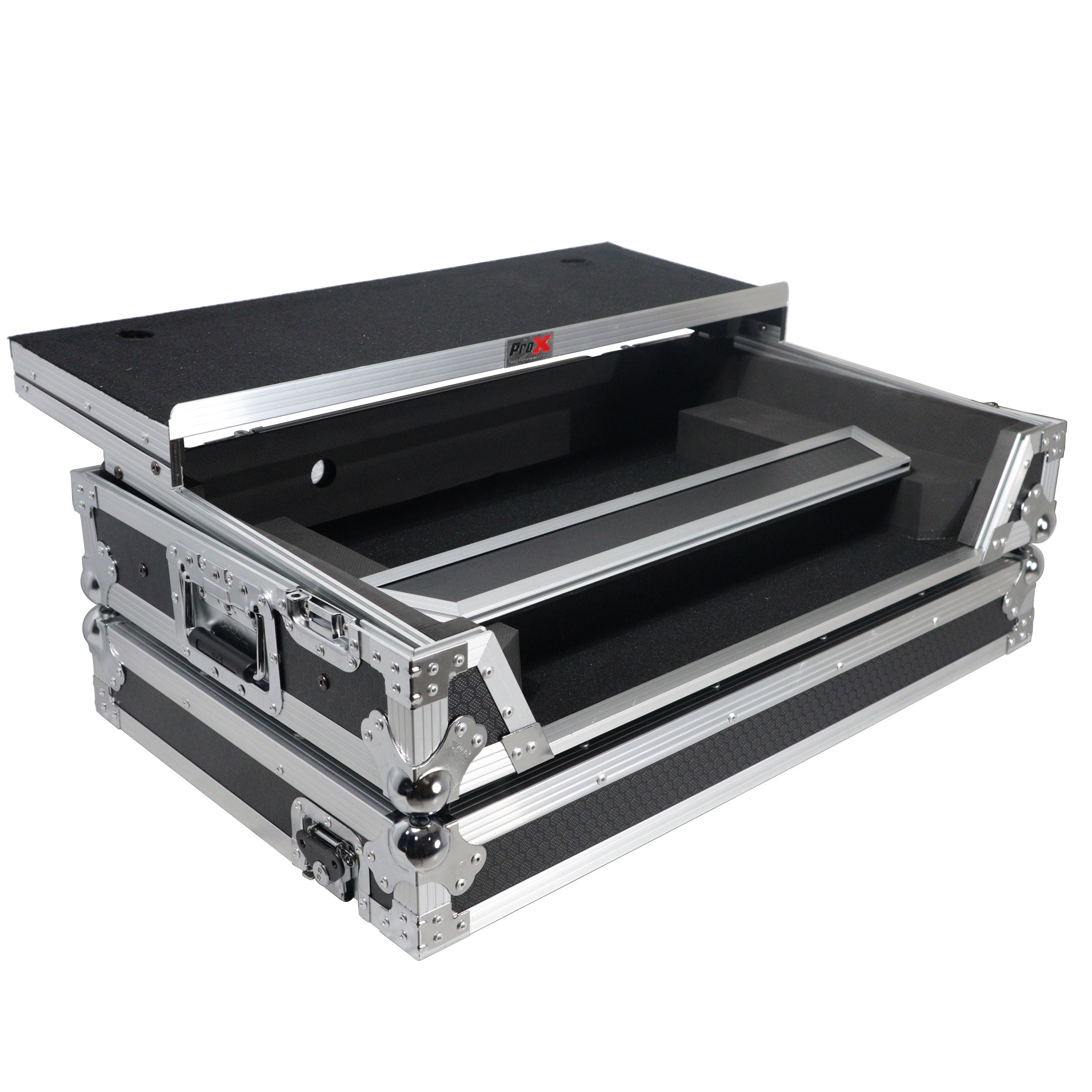 PROX-XS-DDJFLX6 WLT - Flight Case for Pioneer DDJ-FLX6 W/ 1U Rackspace, Glide Sliding Laptop Shelf and Wheels