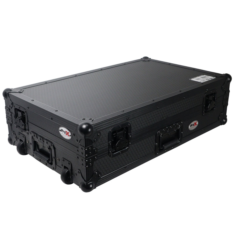 PROX-XS-DDJFLX6 WLTBL - Flight Case for Pioneer DDJ-FLX6 W/ Glide Sliding Laptop Shelf and Wheels Black on Black Hardware