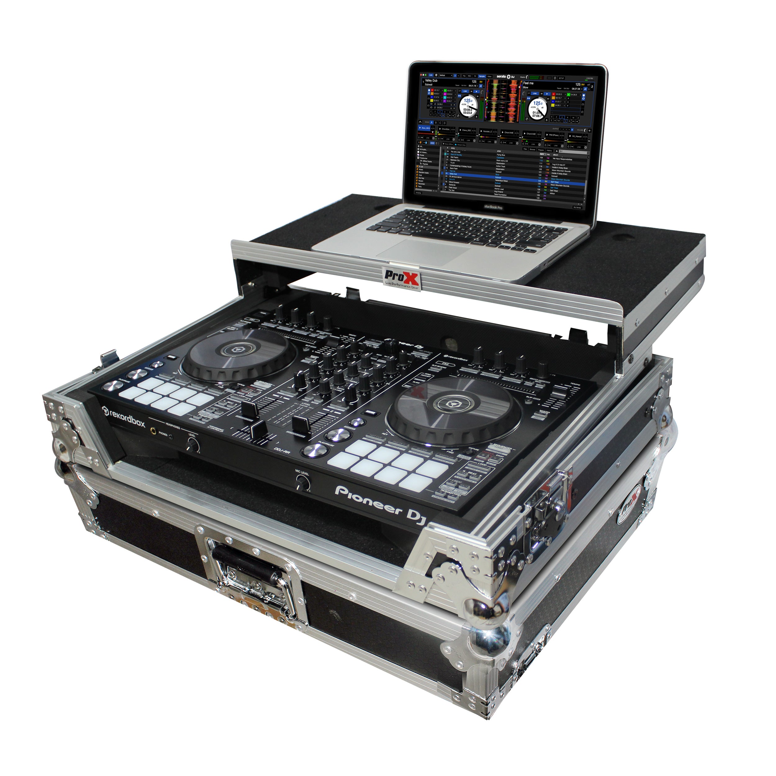 PROX-XS-DDJRR LT - Flight Case For Pioneer DDJ-RR & DDJ-SR2 W-Sliding Laptop Shelf