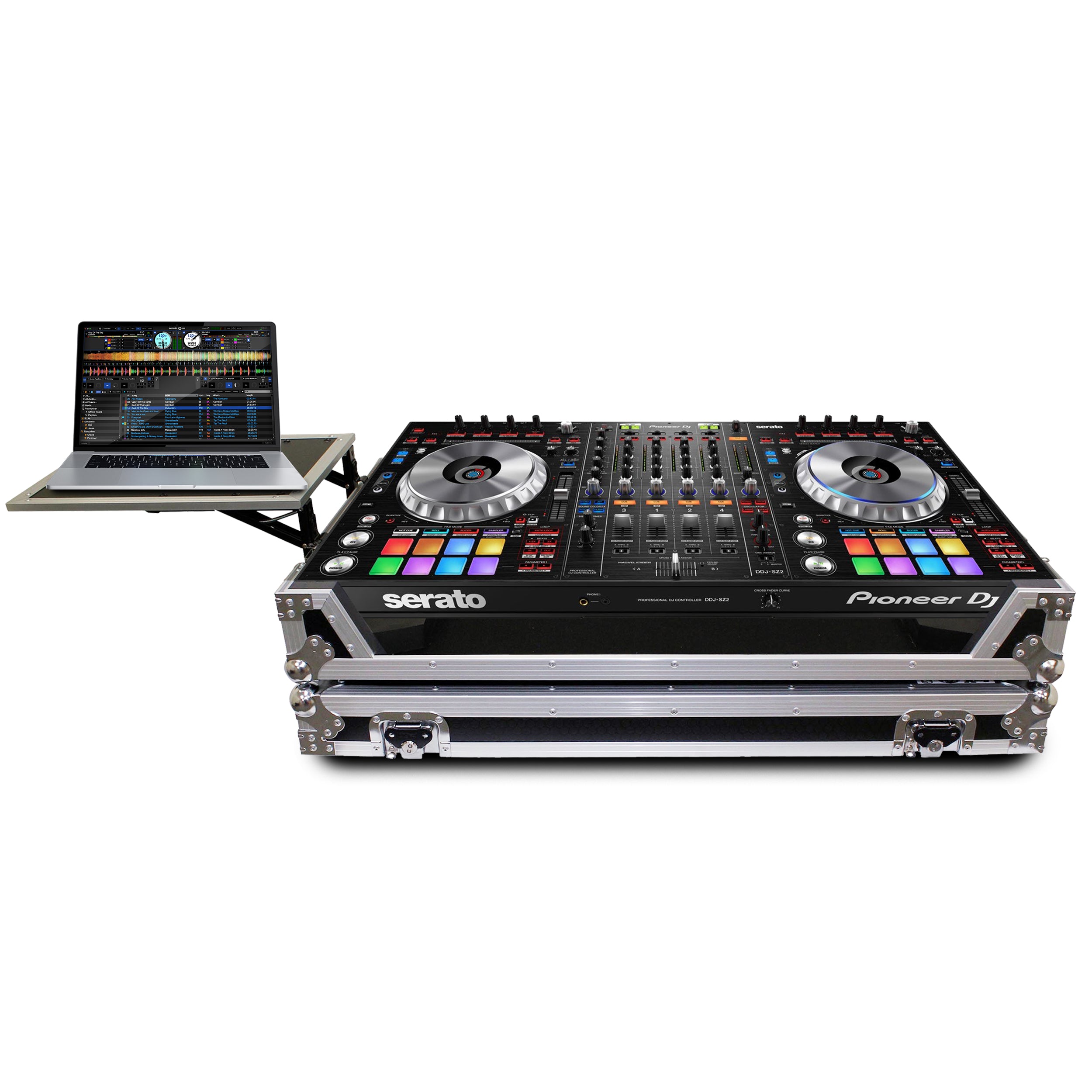 PROX-XS-DDJSZ W MK2 - Flight Case for Pioneer DDJSZ2 Digital Controller W-Side Laptop Shelf
