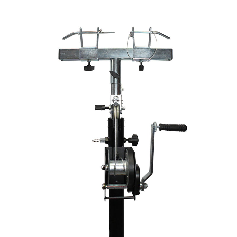 PROX-XT-LS132 Crank Speaker/Lighting System - 14 Ft Lighting Crank Truss Stage Stand Includes T-Adapter Truss Mount 200 Lb. Capacity