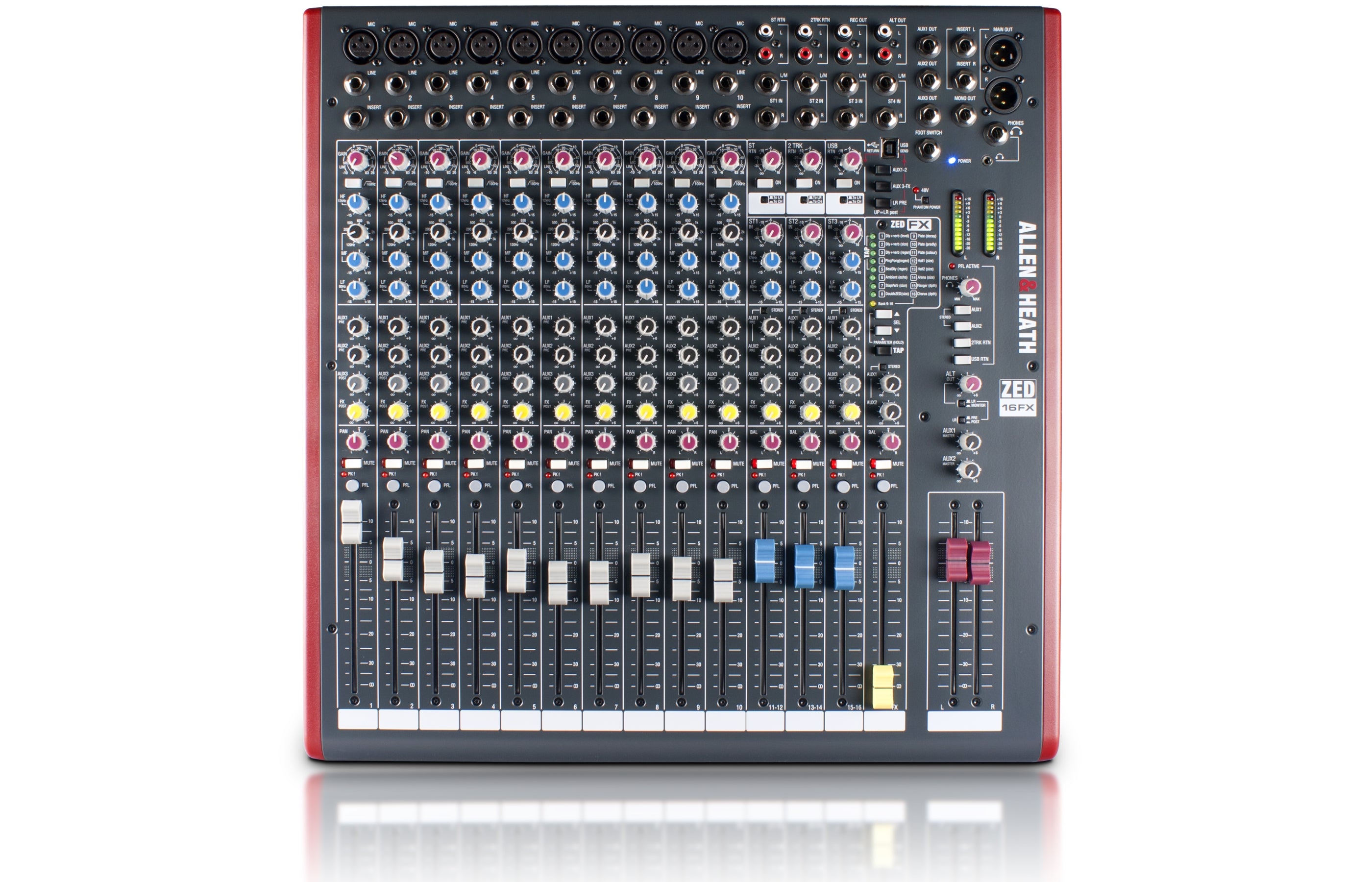 ALLEN & HEATH ZED-16FX - 10 Mono 3 Stereo channel Mixer with USB in/out and effects