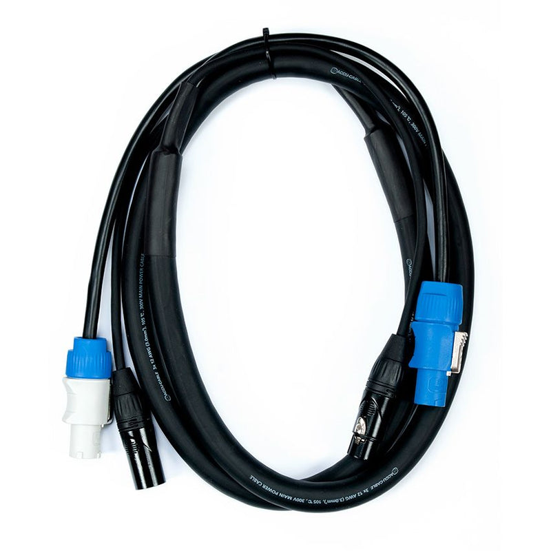 ACCU CABLE AC3PPCON6 - 6' 3pin XLR DMX & Locking Power Link Cable
