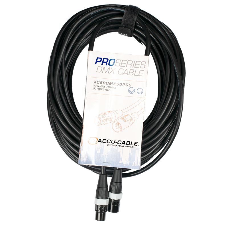 ACCU CABLE AC5PDMX50PRO - Pro Series 50-foot DMX Cable - 5-pin male to 5-pin female connection