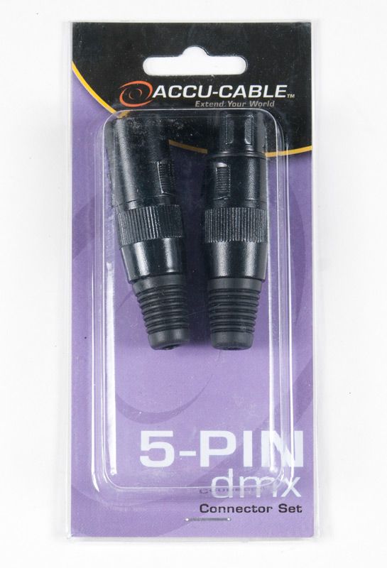 ACCU CABLE ACXLR5PSET - Packaged 5 Pin XLRF/XLRM Set with Gold Pins