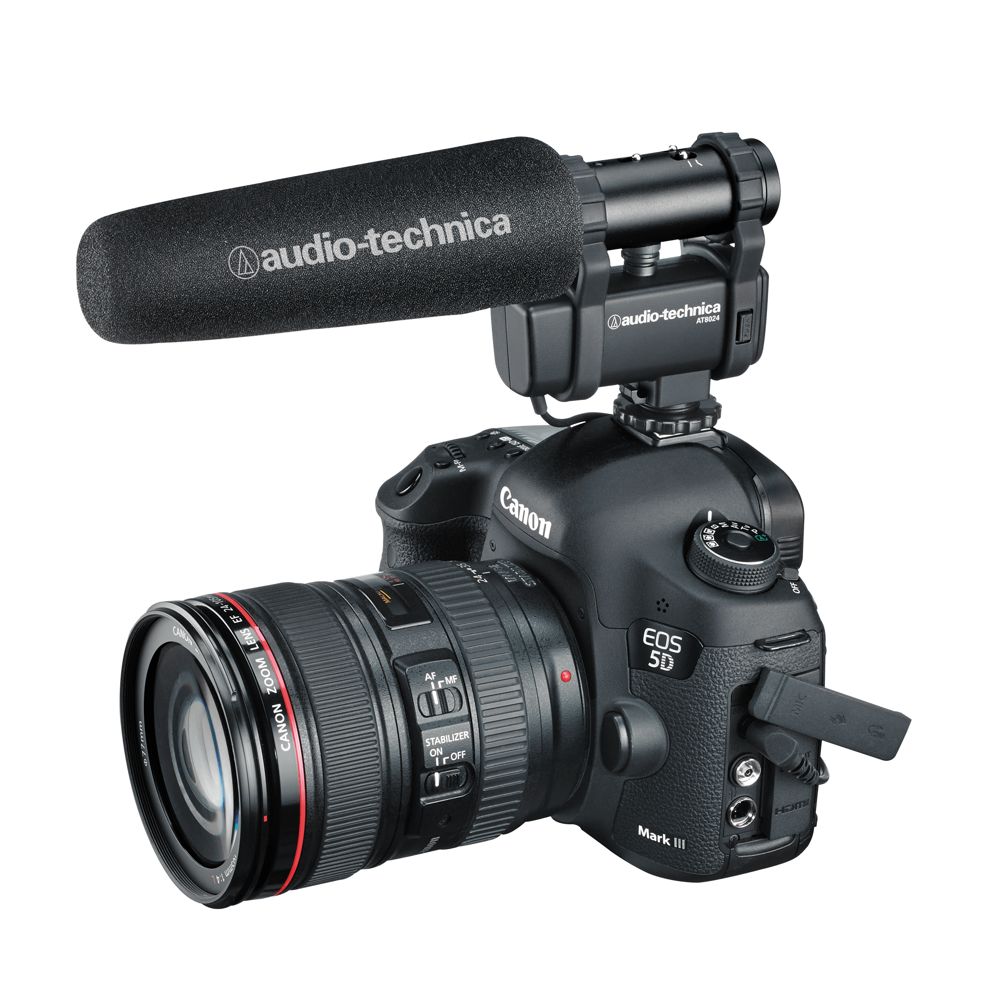 AUDIO-TECHNICA AT8024 Stereo/Mono Camera-Mount Microphone