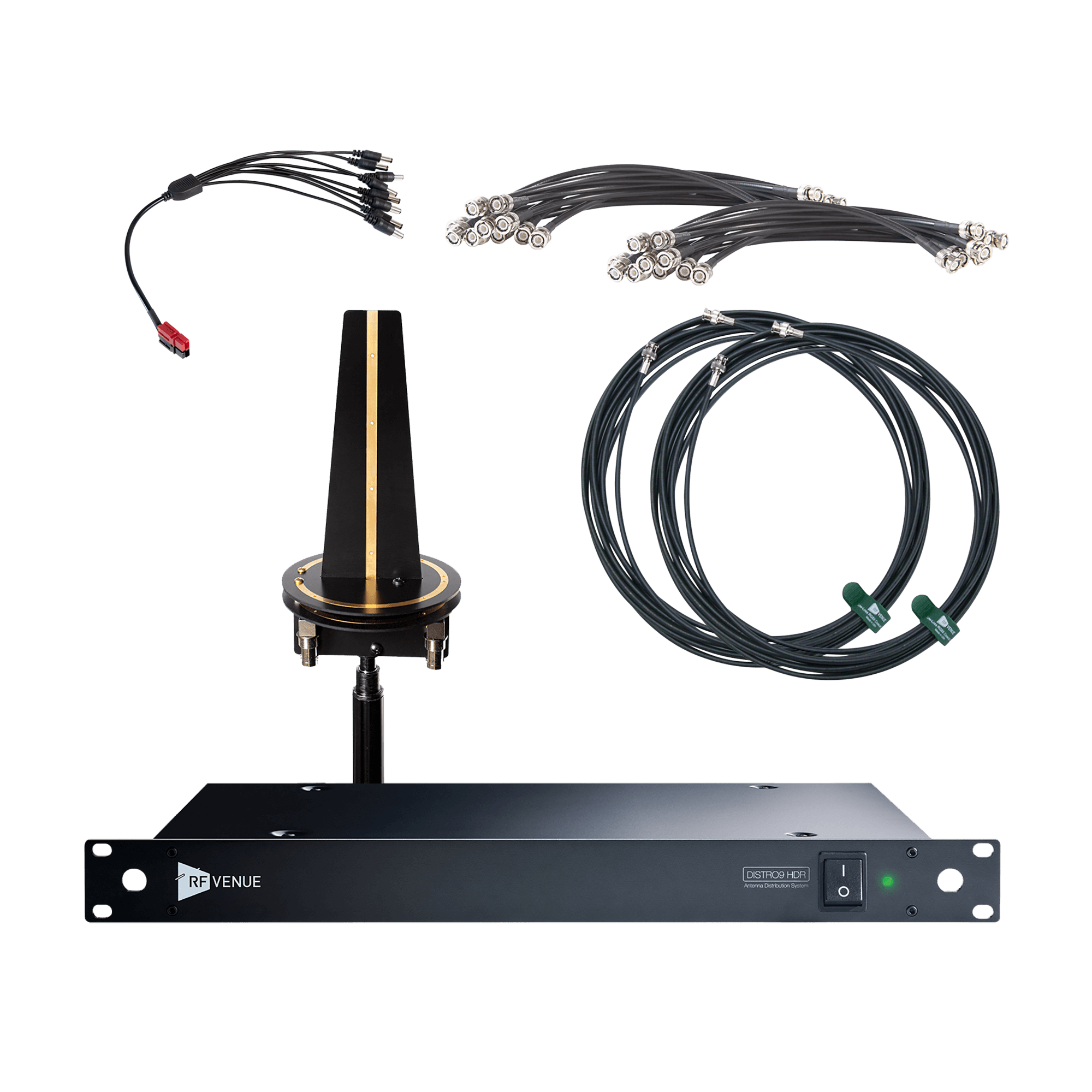 AUDIO TECHNICA D-OMNID9 DISTRO9 D-Omni Bundle - RF Venue DISTRO9 HDR Antenna Distribution System and Diversity Omni Antenna Bundle D-OMNID9