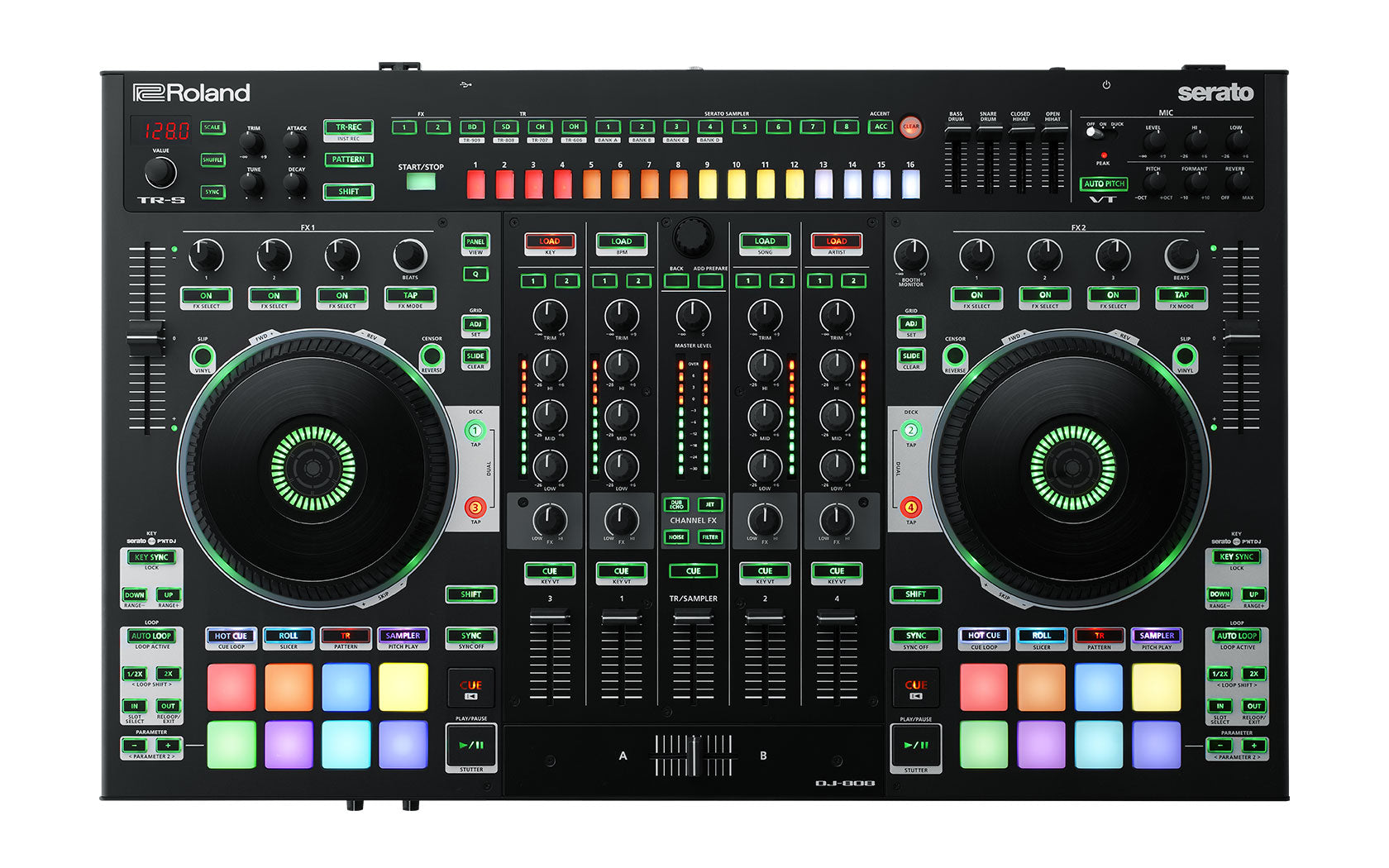 ROLAND DJ-808 SERATO DJ Controler with drum machine