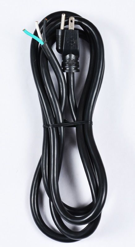 ACCU CABLE ECAC8 - 8-foot 3-prong Edison connector to bare end SJTW. 12 gauge.