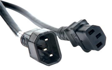 ACCU CABLE ECCOM-10 - 10' Black Male to Female,  IEC power link cable. 16/3 Gauge.