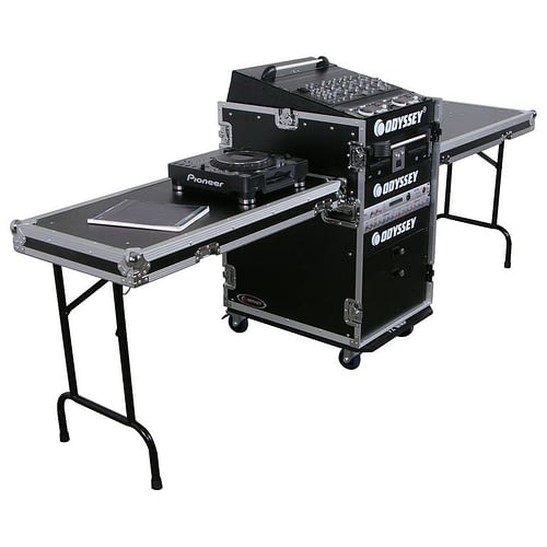 Odyssey FZ1316WDLX-II Case Rackmount - Odyssey FZ1316WDLX-II - Deluxe 13U Top Slanted 16U Bottom Vertical Pro Combo Rack with Two Side Tables and Casters