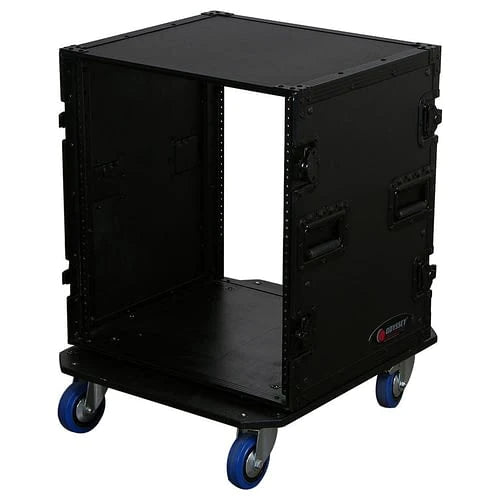 Odyssey FZAR12WBL Case Rackmount - Odyssey FZAR12WBL - Black 12U Pro Amp Rack with Casters