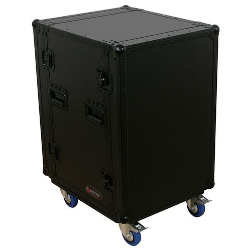 Odyssey FZAR16WBL Case Rackmount - Odyssey FZAR16WBL - Black 16U Pro Amp Rack with Casters