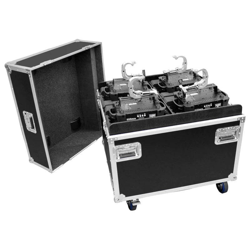 Odyssey FZCHINT350X4W Road Case - Odyssey FZCHINT350X4W - Quad Chauvet Intimidator Beam / Spot 300/350/355Z IRC/400 IRC Moving Head Flight Case with Casters